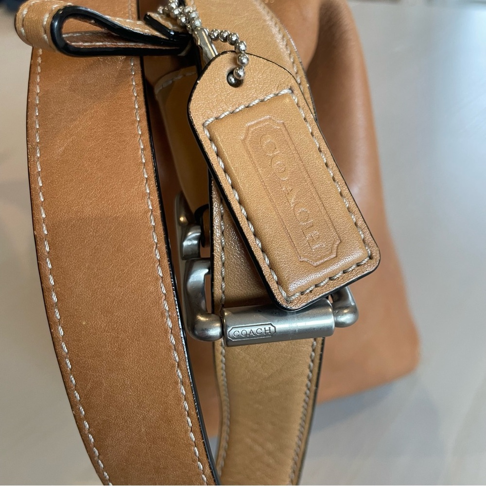 Coach Vintage Leather Legacy Bag British Tan 9566 Convertible Shoulder Y2K Rare - Picture 3 of 11